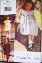 7320 VOG EZ GIRLS A-LINE TUCK DRESS SLVS OR NOT PATTERN 2-4